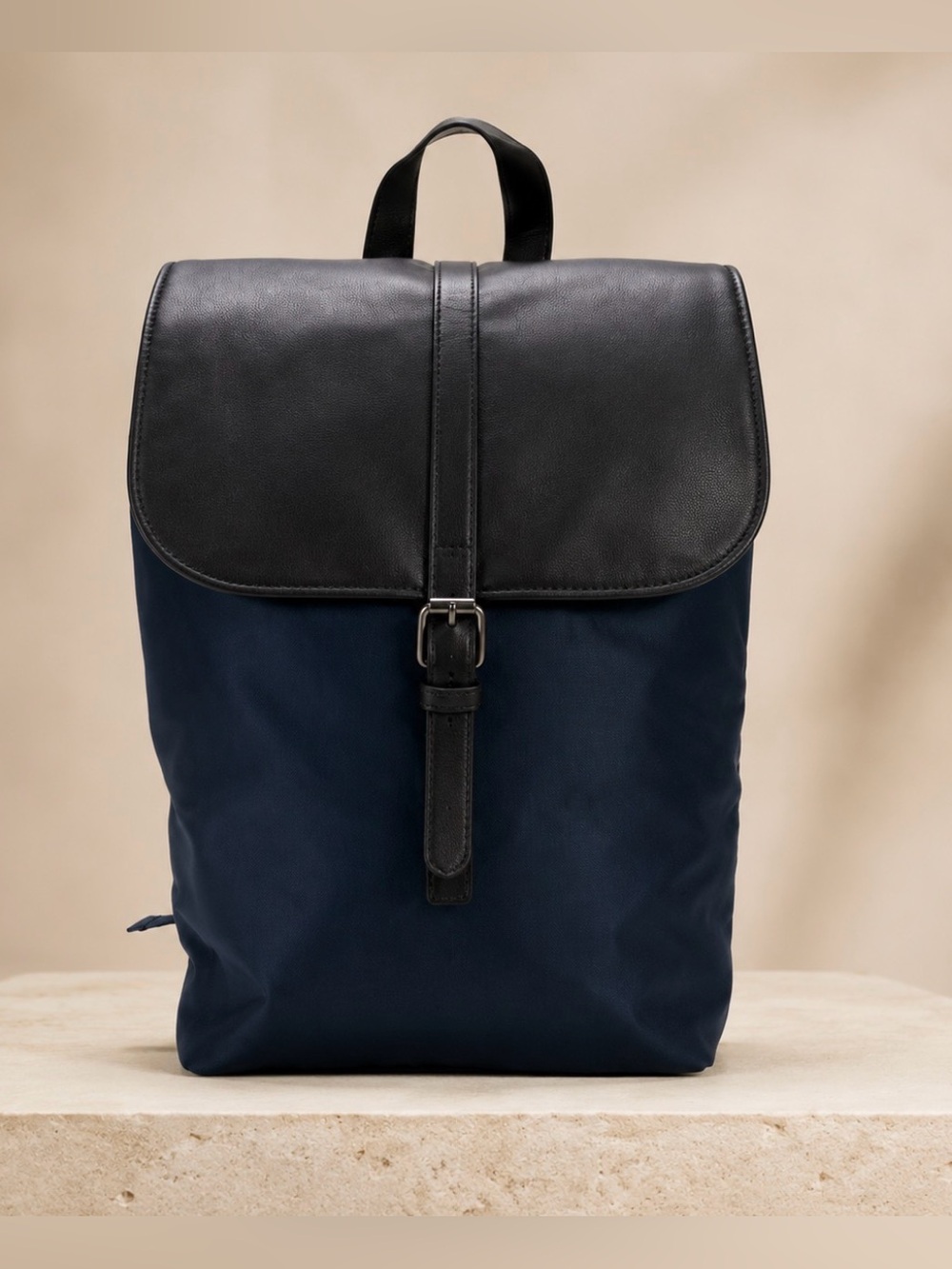 Jimmy Choo Navy and Black Backpack with Leather Flap